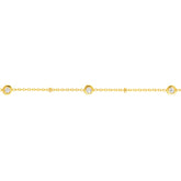 14k Yellow Gold Diamond Bezel Station Bracelet